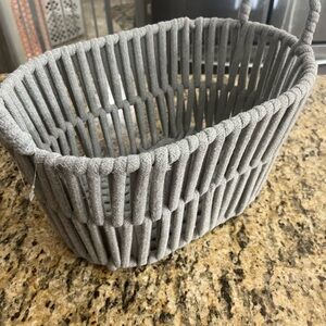 Modern Gray Slat Accent Basket